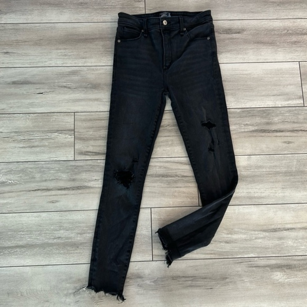 Abercrombie Simone high rise super skinny jeans in black size 25